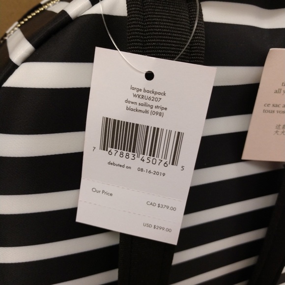 Kate Spade Dawn sailing stripe large backpack - Picture 6 of 8